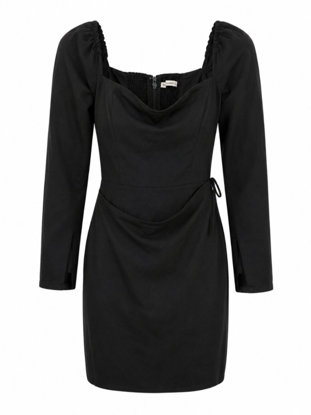 Abercrombie & Fitch Black Square Neck Smocked Mini Dress Size M